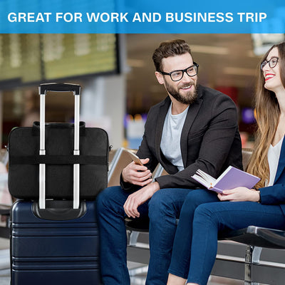 Laptop Bag, 15.6 Inch Briefcase Men, Lockable Computer Bag Work Bag, Water-Repellent Shoulder Messenger Bag Travel Office Business, Black