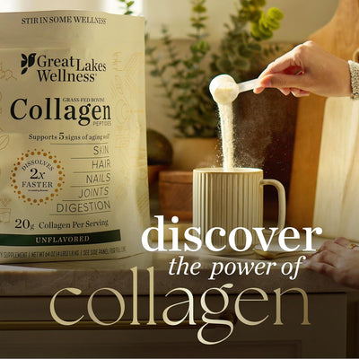 Collagen Peptides Powder for Skin, Hair, Nails, Joints & Digestion - Vanilla Flavored - Quick Dissolve Hydrolyzed, Non-Gmo, Kosher - 10 Oz