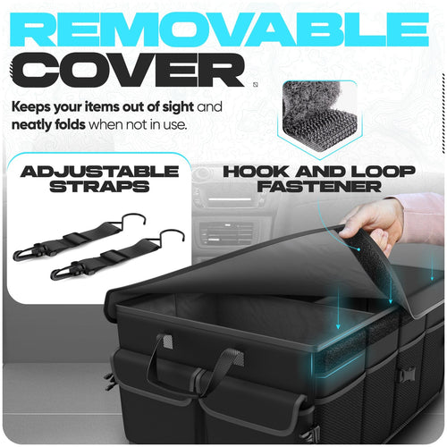 Fortem Car Trunk Organizer, Car Storage Organizer, Car Accessories, Collapsible