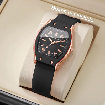Fashion Women Silicone Strap Quartz Wristwatch Niche Simple Dial Watches Reloj Mujer Girls Clock Gift(Without Box)