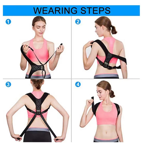 Adjustable Back Brace Support Spine Neck Health Correction Belt Invisible Shoulder Posture Corrector Home Office Unisex