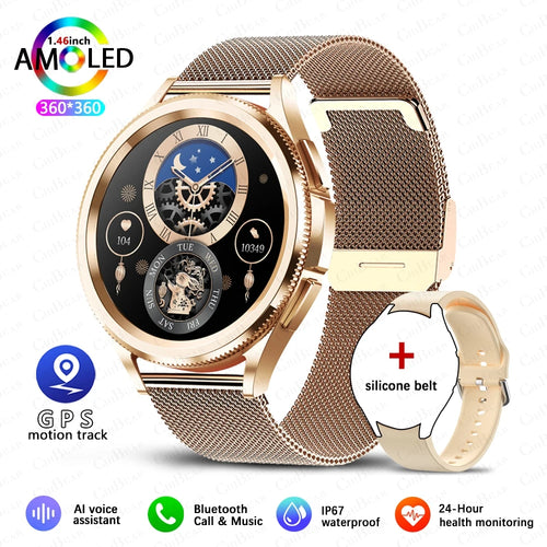 New Smartwatch Men GPS NFC Health Monitoring Heart Rate Blood Oxygen AI Voice Assistant Bluetooth Call Smart Watch 6 Classics