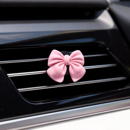 6 Pcs Pink Bow Car Air Vent Clips Coquette Cute Girly Car Decor Accessories Interior Aesthetic Decorations Charm Stuff for Women Girl