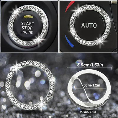 8 Pcs Bling Car Accessories Set for Women, Steering Wheel Cover, Sparkly Seat Belt Covers, Bling Gear Shift Cover, Universal Fit Most Cars (Silver Diamond)
