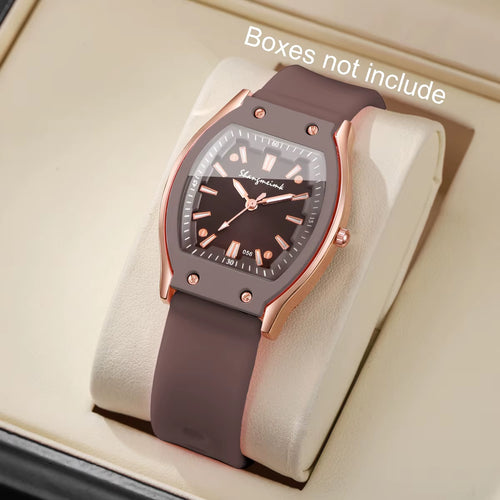 Fashion Women Silicone Strap Quartz Wristwatch Niche Simple Dial Watches Reloj Mujer Girls Clock Gift(Without Box)