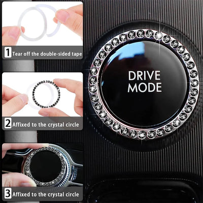 10PCS Leather Steering Wheel Cover for Women,Cute Car Accessories Set with Seat Belt Shoulder Pads, Cup Holders Bling Start Button Ring Sticker Air Vent Clip,Car Accessories (Black)