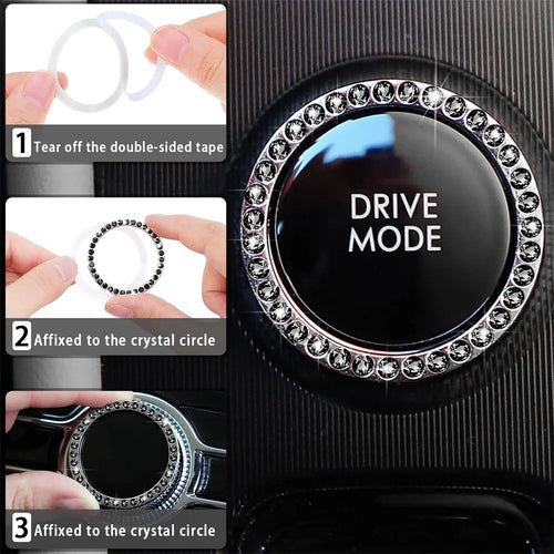 10PCS Leather Steering Wheel Cover for Women,Cute Car Accessories Set with Seat Belt Shoulder Pads, Cup Holders Bling Start Button Ring Sticker Air Vent Clip,Car Accessories (Black)