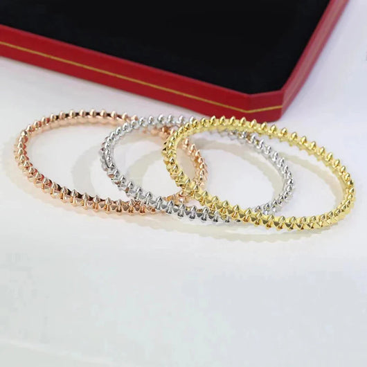 Seiko V Gold Rivet Bracelet Copper Material Women'S Rotating Bullet Bracelet Niche Fashion Advanced Design Sense Decoration