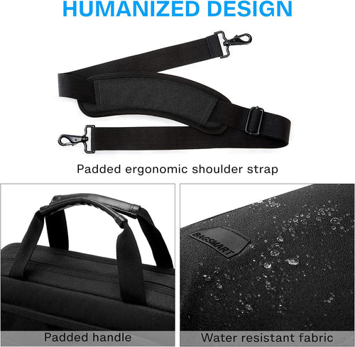 Laptop Bag, 15.6 Inch Briefcase Men, Lockable Computer Bag Work Bag, Water-Repellent Shoulder Messenger Bag Travel Office Business, Black