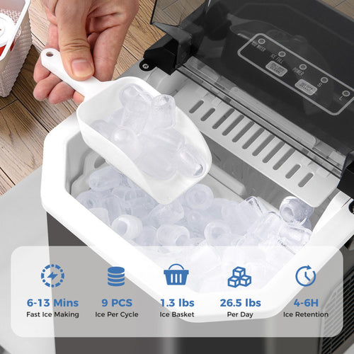 Ice Maker Countertop with Self-Cleaning for Home Kitchen Office Party