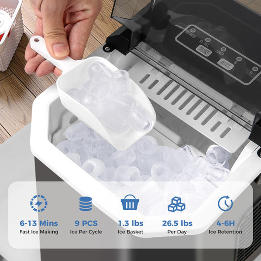 Ice Maker Countertop with Self-Cleaning for Home Kitchen Office Party