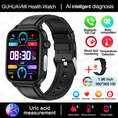 AI Diagnostic Detector Smart Watch Women Blood Lipid and Uric Acid Body Composition Test Women Menstrual Health Tracker 2025 New