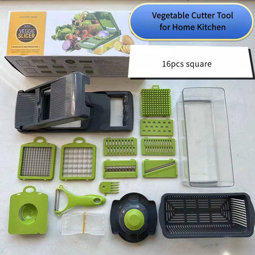 Kitchen Supplies Multi-Functional Boxed Vegetable Cutter Tool for Home Kitchen,Potato Slicer,Grater,Dicer,Cucumber Shredder