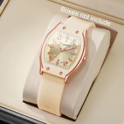 Fashion Women Silicone Strap Quartz Wristwatch Niche Simple Dial Watches Reloj Mujer Girls Clock Gift(Without Box)