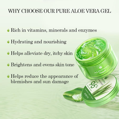 Aloe Vera Gel Made within 12 Hours of Harvest with 96% Pure Organic Aloe Vera for Skin, Scalp, & Hair, Soothing Aloe Face Moisturizer, Multipurpose, Hydrating Aloe Gel, 7.05Oz