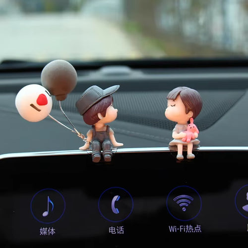 Car Accessories, Cartoon Couple Dolls, Cute Car Display Screen, Balloon Decoration, Car Accessories, Men and Women'S Gifts