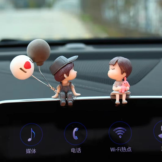 Car Accessories, Cartoon Couple Dolls, Cute Car Display Screen, Balloon Decoration, Car Accessories, Men and Women'S Gifts