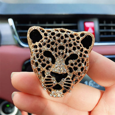 Bling Aroma Vent Clip Auto Interior Decor Fragrance Smell Perfume Air Freshener Car Ornaments Diamond Leopard Car Accessories