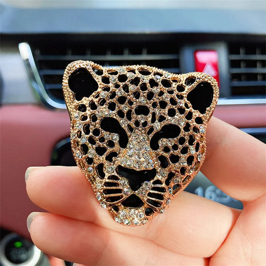 Bling Aroma Vent Clip Auto Interior Decor Fragrance Smell Perfume Air Freshener Car Ornaments Diamond Leopard Car Accessories