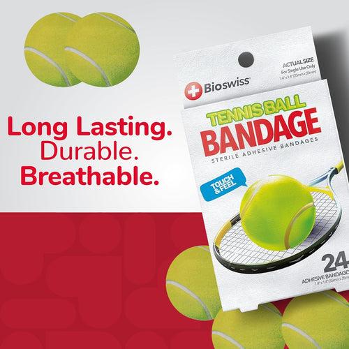 Bandages, Tennis Ball Shaped Self Adhesive Bandage Set, Latex Free, Sterile Wound Care, 24 Count