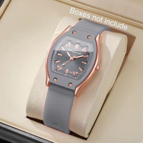 Fashion Women Silicone Strap Quartz Wristwatch Niche Simple Dial Watches Reloj Mujer Girls Clock Gift(Without Box)