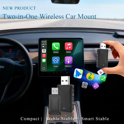 Wireless Carplay Adapter Android Auto 2In1 Wired to Wireless AI Smart Box Plug＆Play Automatic Connection Car Intelligent Systems