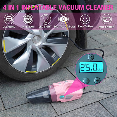 14PCS Car Cleaning Detailing Kit Interior Cleaner with High Power Car Vacuum and 56PCS Roadside Emergency Car Safety Kit