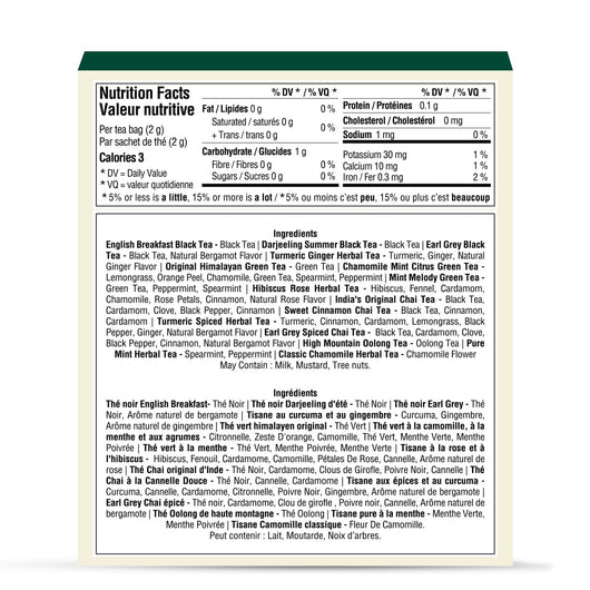 , Assorted Tea Sampler (15 Different Variety in Individually Wrapped Pyramid Tea Bags) Long Leaf Premium Teas I Teas Gift Set I Ideas for Tea Lovers | Gifts for Women & Men