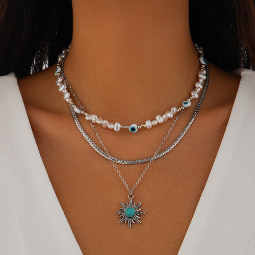 Starfish Pearl Necklace Suit Niche Alloy