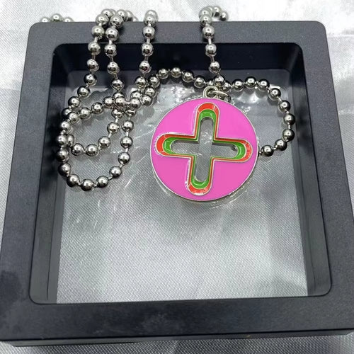 Fashion Niche Designer Colorful Dripping Oil Pendant Necklace Luxury Personality Hip Hop Necklace for Men and Women