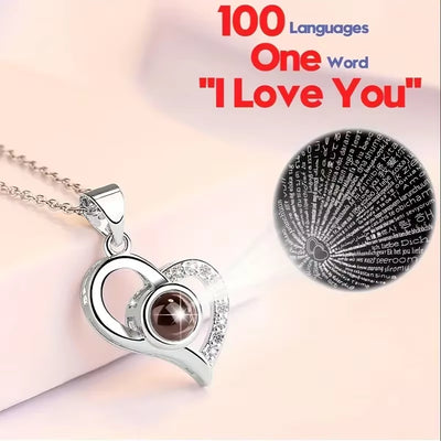 Limited Edition Valentine’s Day Eternal Rose Box - 'I Love You' Projection Necklace Gift Set