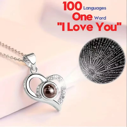 Limited Edition Valentine’s Day Eternal Rose Box - 'I Love You' Projection Necklace Gift Set