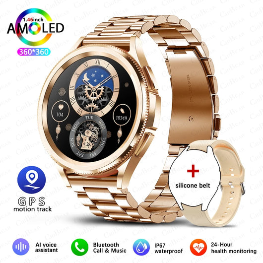 New Smartwatch Men GPS NFC Health Monitoring Heart Rate Blood Oxygen AI Voice Assistant Bluetooth Call Smart Watch 6 Classics