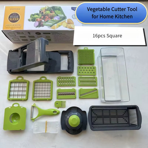 Kitchen Supplies Multi-Functional Boxed Vegetable Cutter Tool for Home Kitchen,Potato Slicer,Grater,Dicer,Cucumber Shredder
