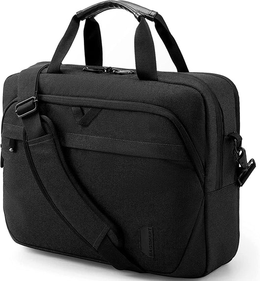 Laptop Bag, 15.6 Inch Briefcase Men, Lockable Computer Bag Work Bag, Water-Repellent Shoulder Messenger Bag Travel Office Business, Black