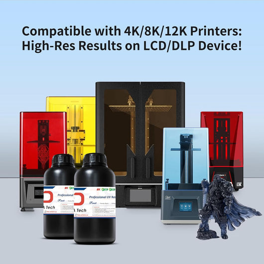 Fast Abs-Like 3D Printer Resin 405Nm Uv-Curing Non-Brittle High Precision 3D Printing Liquid Standard Photopolymer Resin for LCD DLP 3D Printing 8K Capable (Smoky Black, 1Kg)
