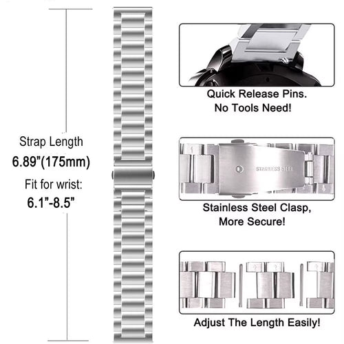 18Mm 20Mm 22Mm Watch Band Stainless Steel Watch Strap, Quick Release, Replacement Compatible with Smartwatch, Traditional Watch