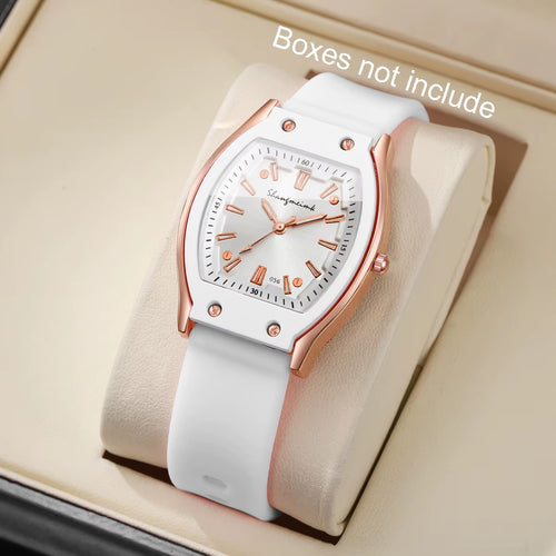 Fashion Women Silicone Strap Quartz Wristwatch Niche Simple Dial Watches Reloj Mujer Girls Clock Gift(Without Box)