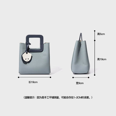 Fashion Blue Cowskin Tote 2025 New Women'S Handbag Simple High-End Niche Design Crossbody Shoulder Bag Leather Capacity Shopper