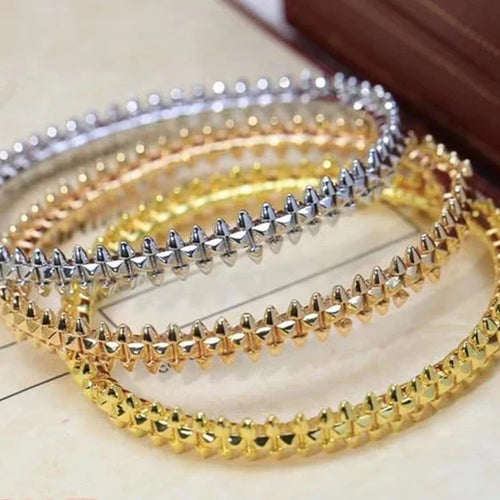 Seiko V Gold Rivet Bracelet Copper Material Women'S Rotating Bullet Bracelet Niche Fashion Advanced Design Sense Decoration