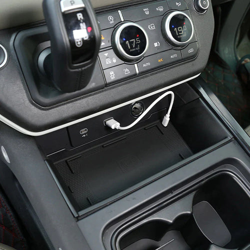 New!!!Black ABS for Land Rover Defender 90 110 2020 2022 Car Styling ABS Black Car Central Storage Box Phone Box Car Accessories