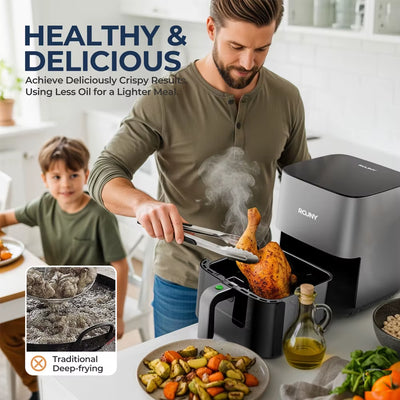 5L Air Fryer, Electric Hot Fryer Oven Oilless Cooker with Touch Control & Nonstick Basket & Visible Window, Miui-Cyclone Tech