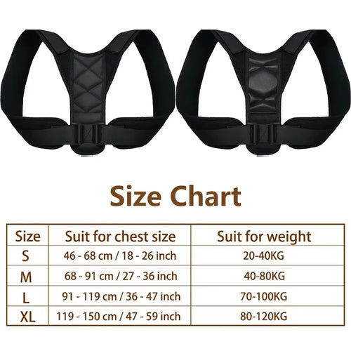 Adjustable Back Brace Support Spine Neck Health Correction Belt Invisible Shoulder Posture Corrector Home Office Unisex