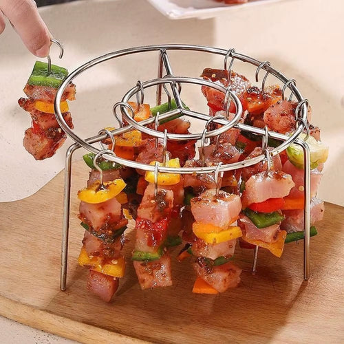 Air Fryer Special Grill round Hanging Skewers Rack Home Kitchen Outdoor Stainless Steel Grill