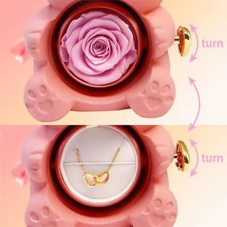 Rotating Hug Bear Jewelry Box - Romantic Gift Display