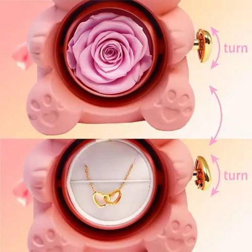 Rotating Hug Bear Jewelry Box - Romantic Gift Display