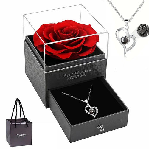 Eternal Rose Box Necklace – Valentine’s Day Gift