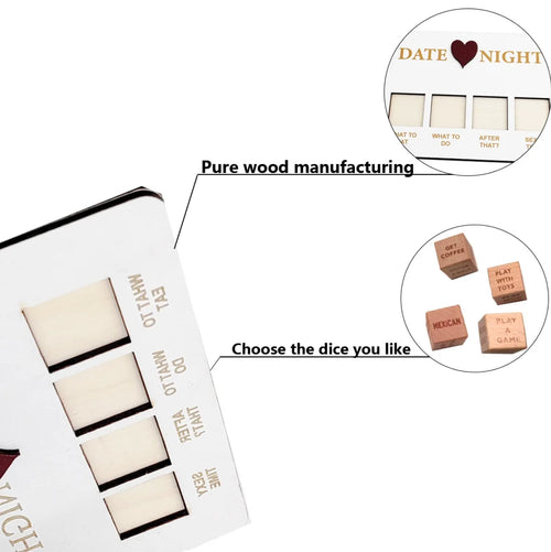 Date Night Dice – After Dark Edition - Wooden Couples Game