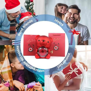 Rotating Hug Bear Jewelry Box - Romantic Gift Display