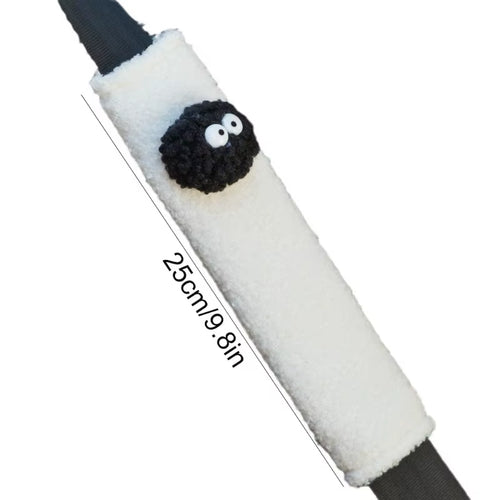 2Pcs Black Spirit Pad Car Seat Belt Small Interior Decoration Protection Cartoon Creative Insurance Cover Car Accessories